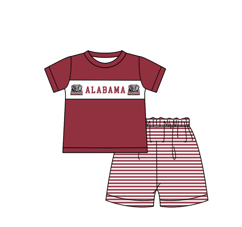 CUSTOM MOQ 5 Sibling Boys Baby Girls Red Polka Dots Top Shorts Clothes Set Knee Length Dress Rompers