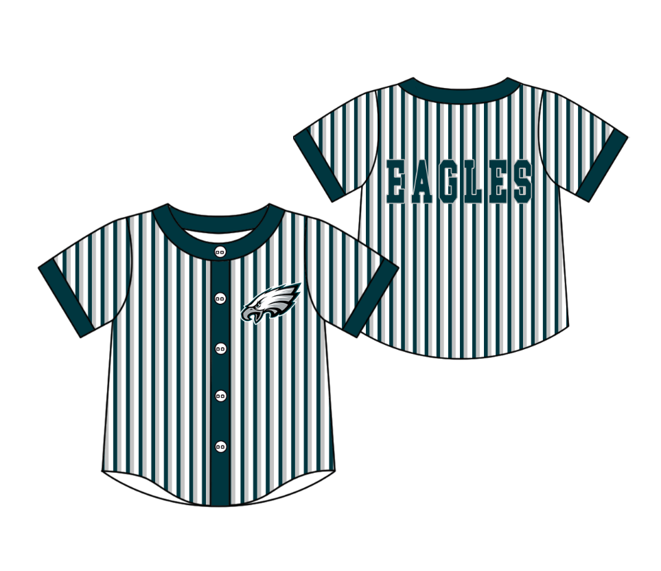 3.5 CUSTOM MOQ 5 Cute Kids Clothing Baby Kids Green Gray Stripe Short Sleeve Team T-shirts Top