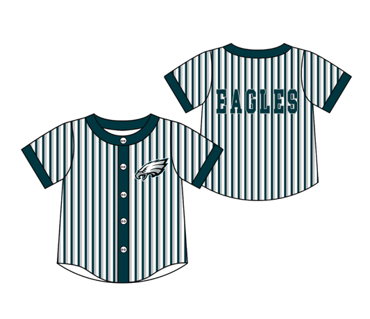 3.5 CUSTOM MOQ 5 Cute Kids Clothing Baby Kids Green Gray Stripe Short Sleeve Team T-shirts Top
