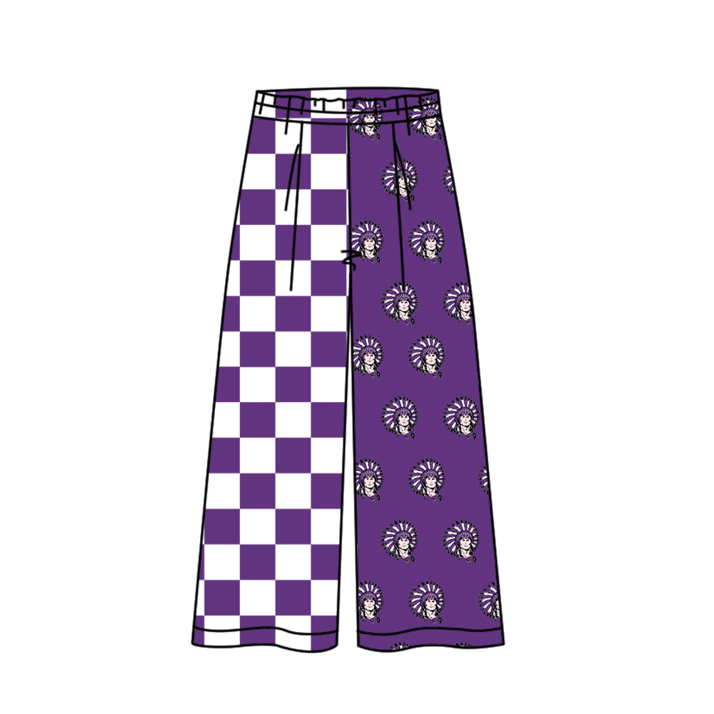 CUSTOM MOQ 5 summer teams Adult Daily Versatile Check Elastic Waist Team Pants