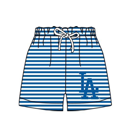 CUSTOM MOQ 5 Cute Comfortable Clothing For Kids Baby Kids Summer Blue LA Bottom Team Shorts