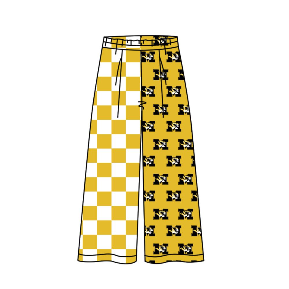 CUSTOM MOQ 5 mix size summer teams Baby Elastic Waist Check Team Pants
