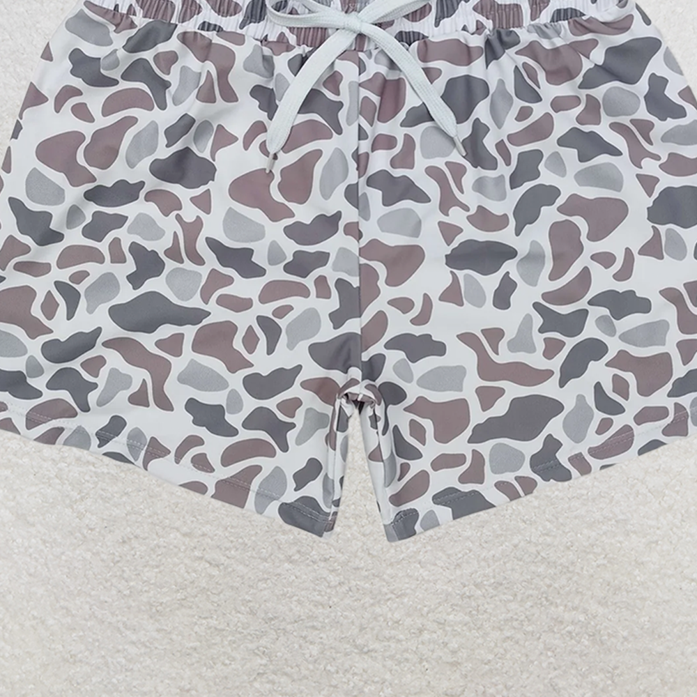 4.07 S0458 RTS NO MOQ Baby Boys Summer Swimsuits Grey camo kids boys summer swim trunks