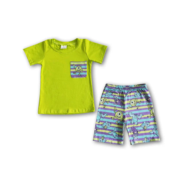 BSSO0044 Sales New RTS No Moq Promotion Pocket shirt shorts baby boy summer outfits