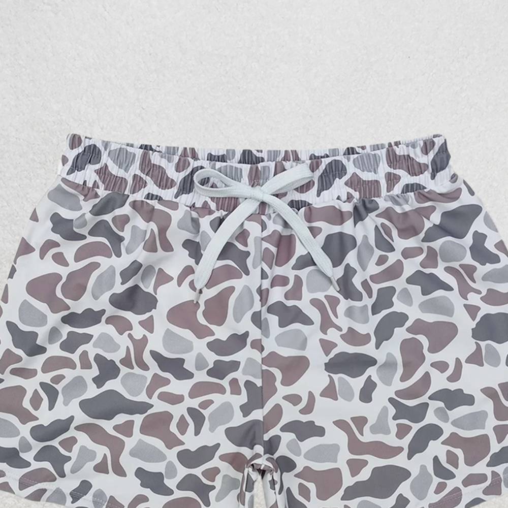 4.07 S0458 RTS NO MOQ Baby Boys Summer Swimsuits Grey camo kids boys summer swim trunks