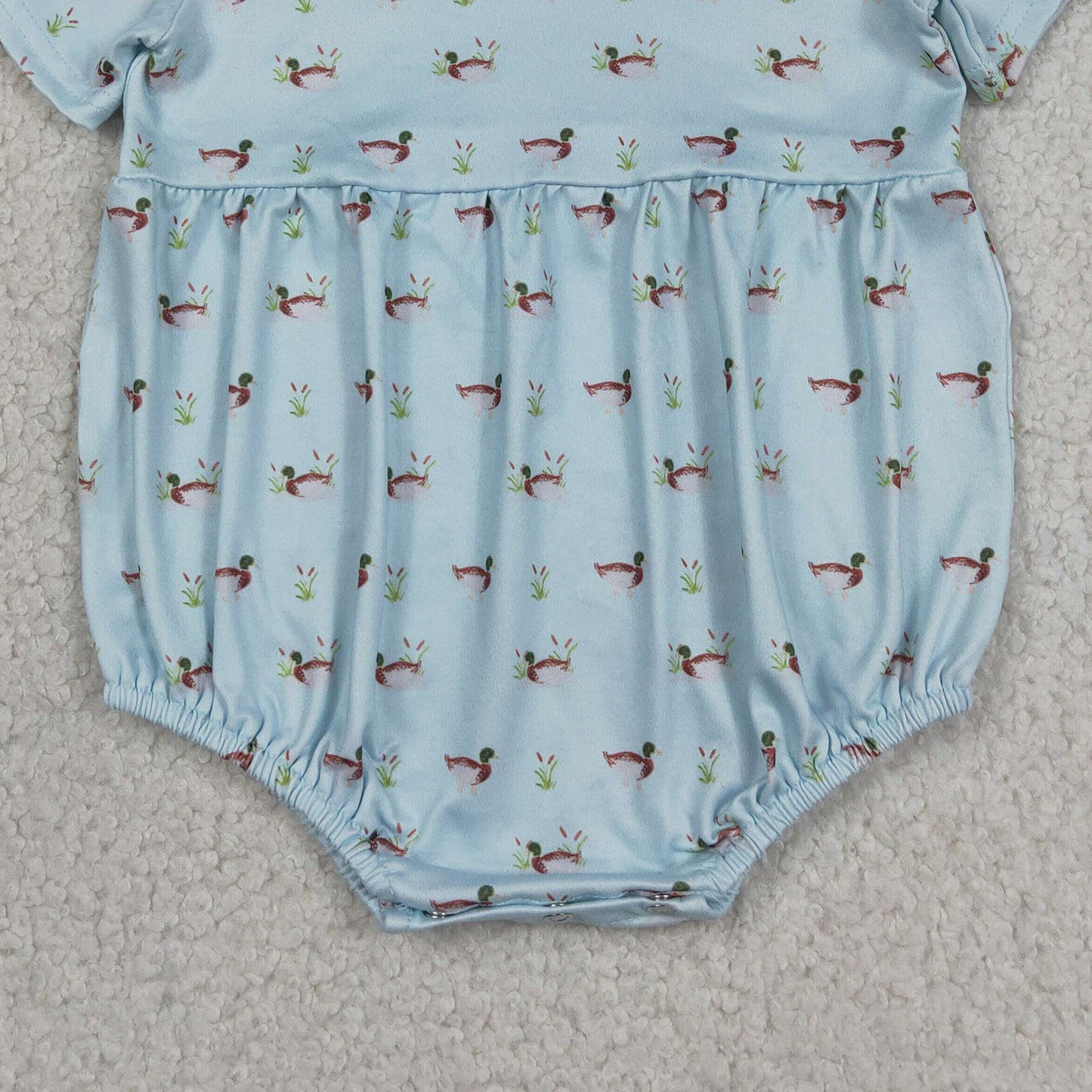 SR3999 RTS NO MOQ （In stock）Short sleeves light blue duck baby boy summer romper