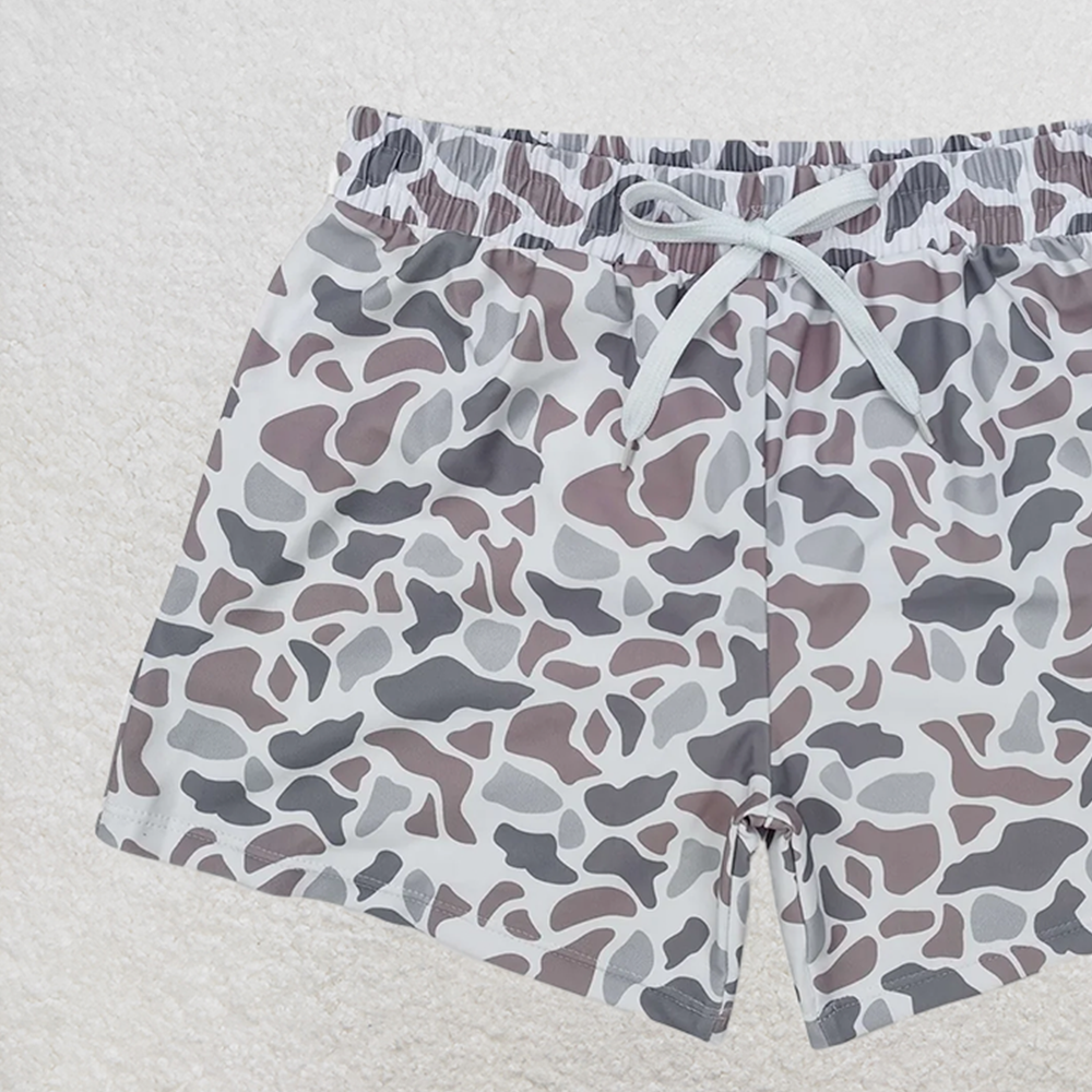 4.07 S0458 RTS NO MOQ Baby Boys Summer Swimsuits Grey camo kids boys summer swim trunks