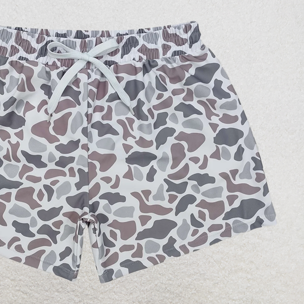 4.07 S0458 RTS NO MOQ Baby Boys Summer Swimsuits Grey camo kids boys summer swim trunks