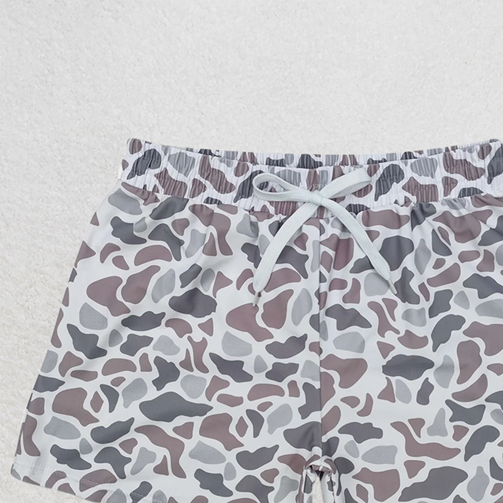 4.07 S0458 RTS NO MOQ Baby Boys Summer Swimsuits Grey camo kids boys summer swim trunks