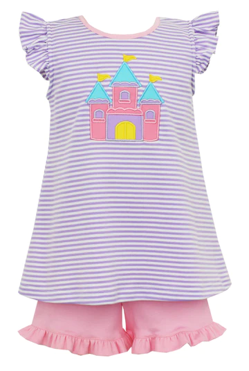 GSSO0775  Pre-order baby girls clothes  flying sleeves top with shorts kids summer set