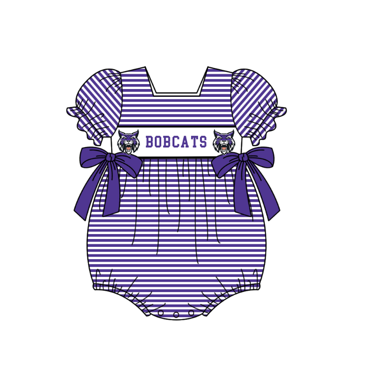 CUSTOM MOQ 5 Sibling Boys Baby Girls Purple Color Stripe Top Ruffles Shorts Clothes Set Knee Length Dress Rompers