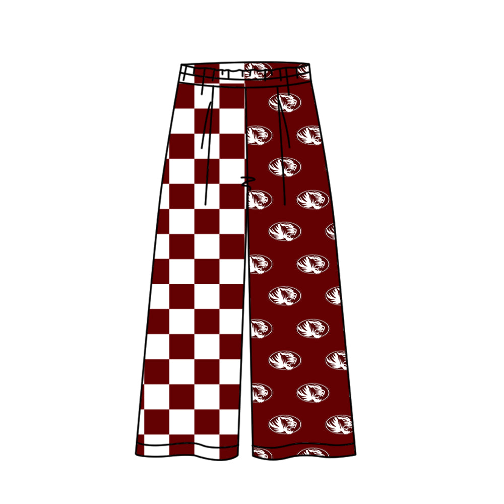 CUSTOM MOQ 5 summer teams Adult Daily Versatile Check Elastic Waist Team Pants