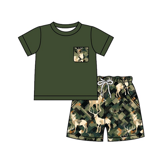 BSSO0493  Pre-order baby boy clothes short sleeve top with shorts kids summer set