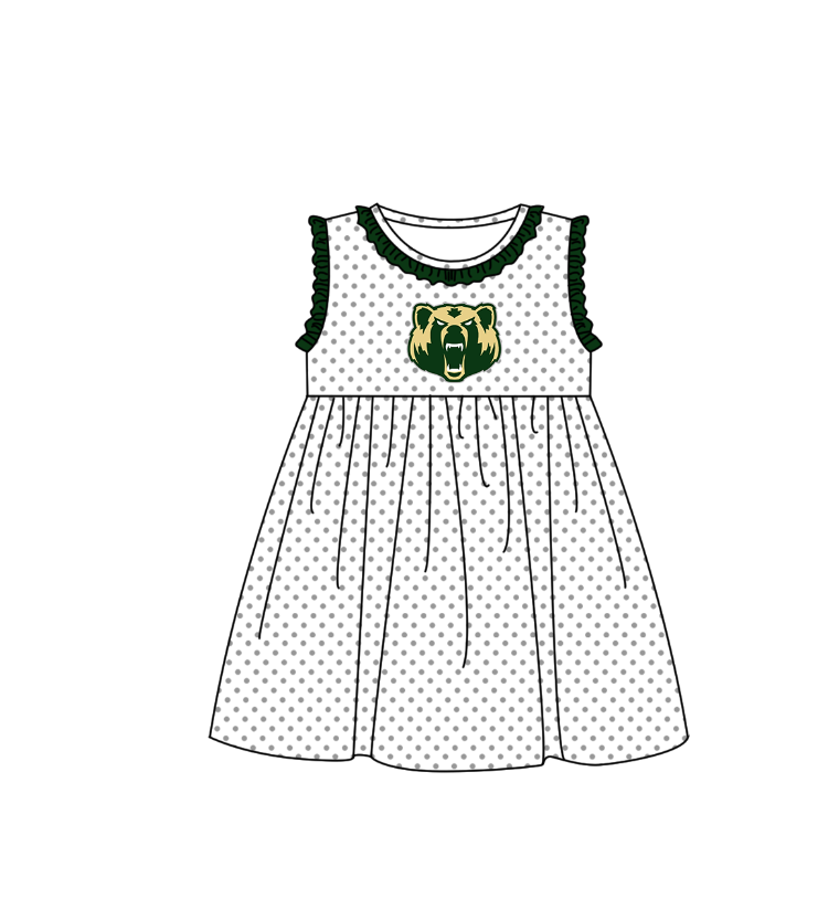 CUSTOM MOQ 5 Sibling Boys Baby Girls Green Top Shorts Clothes Set Knee Length Dress Rompers