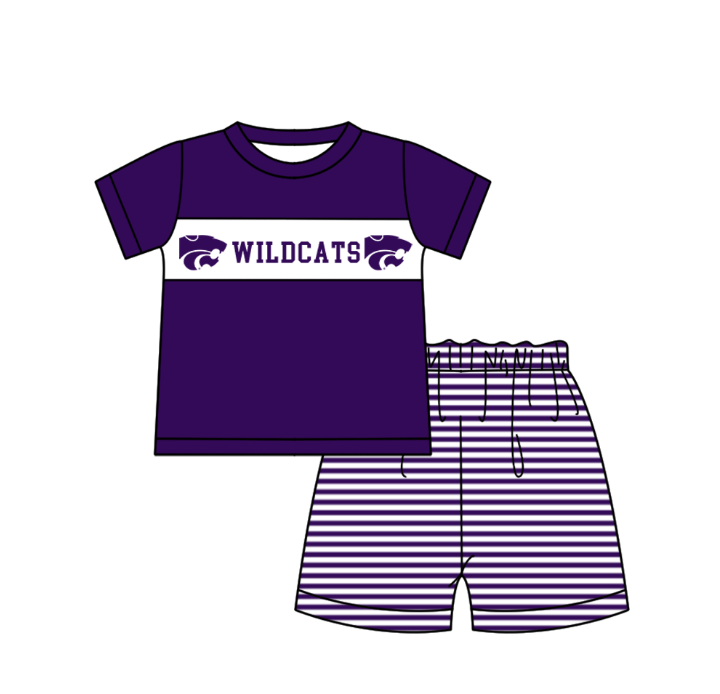 CUSTOM MOQ 5 Sibling Baby Kids Purple Polka Dots Top Shorts Clothes Set Knee Length Dress Rompers