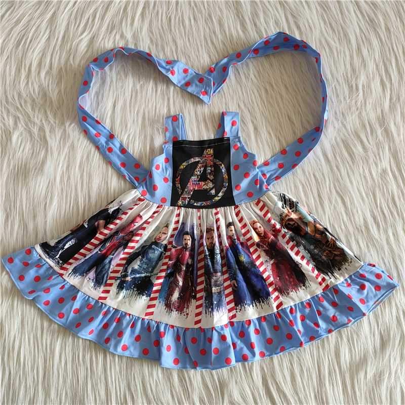 A1-10  Baby Girls Team Twirl Design Knee Length Dresses