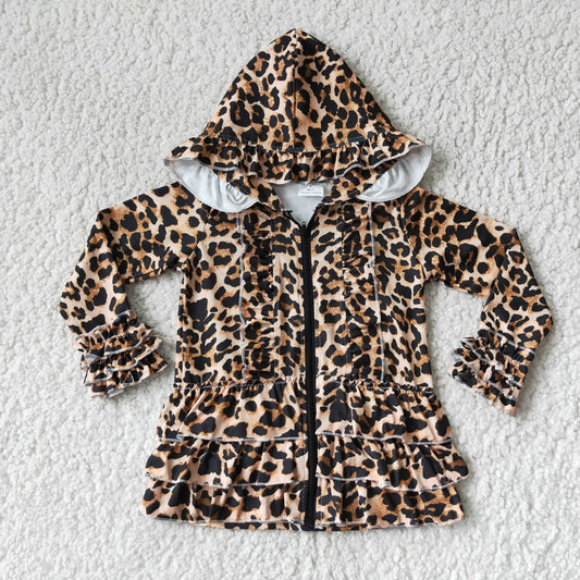 6 B6-23  Leopard Zipper Cardigan