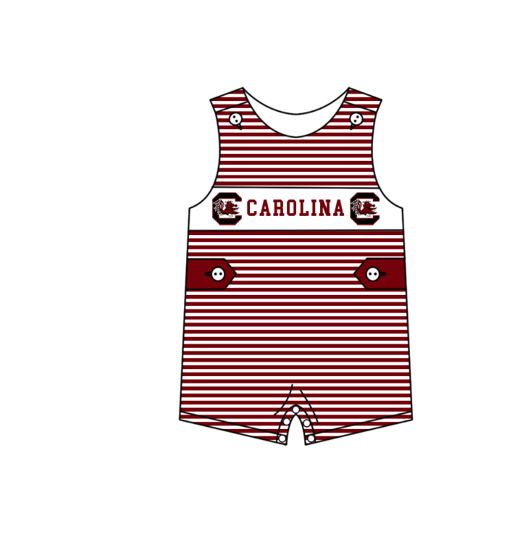 CUSTOM MOQ 5 Sibling Boys Baby Girls Red Stripe Top Ruffles Shorts Clothes Set Knee Length Dress Rompers