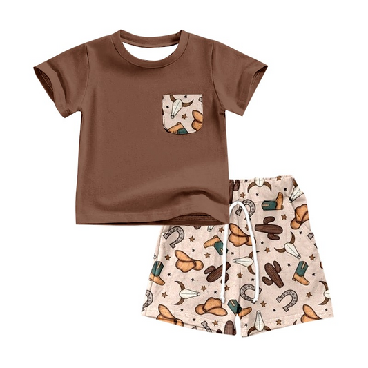 BSSO0496  Pre-order baby boy clothes short sleeve top with shorts kids summer set