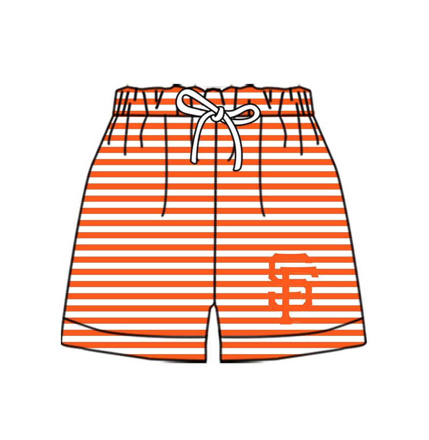 CUSTOM MOQ 5 Cute Comfortable Clothing For Kids Baby Kids Summer Red SF Bottom Team Shorts
