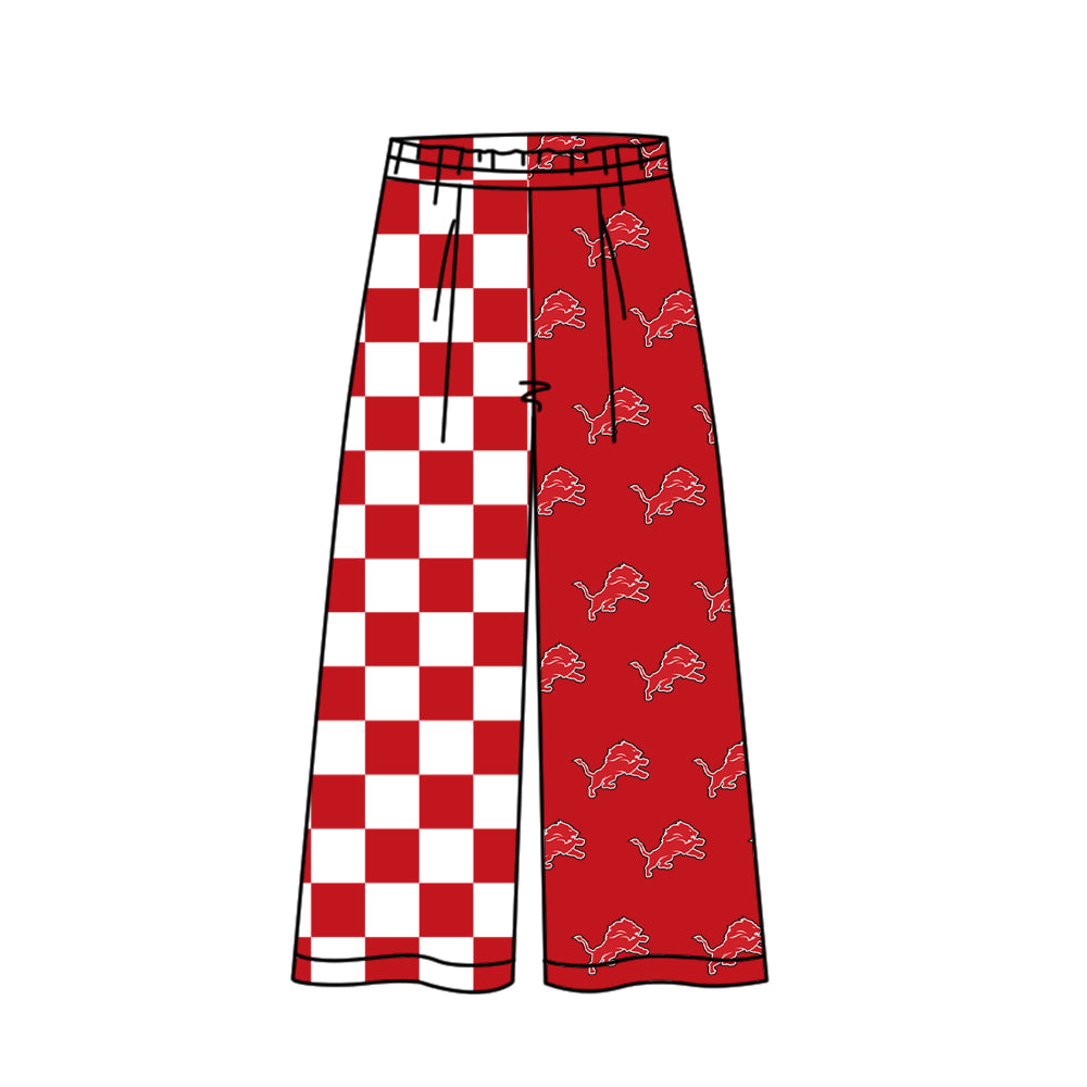 CUSTOM MOQ 5 summer teams Adult Daily Versatile Check Elastic Waist Team Pants