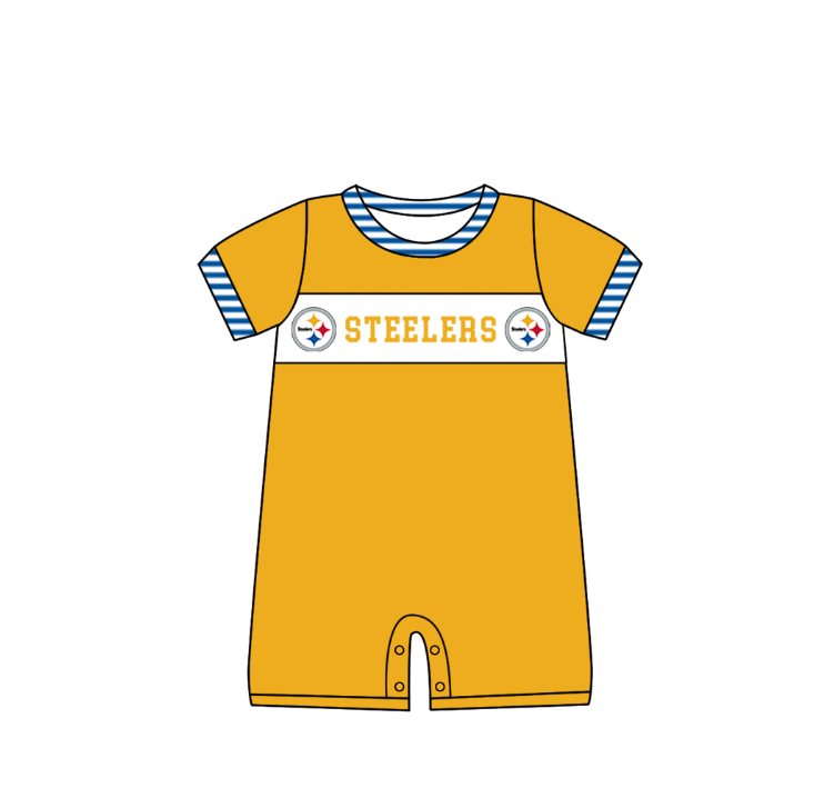 CUSTOM MOQ 5 Sibling Baby Kids Yellow Polka Dots Top Shorts Clothes Set Knee Length Dress Rompers