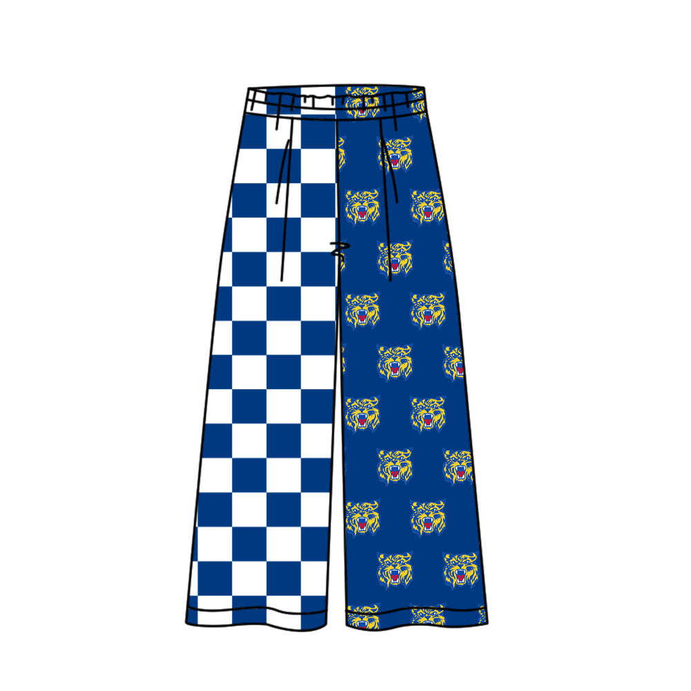 CUSTOM MOQ 5 mix size summer teams Baby Elastic Waist Check Team Pants