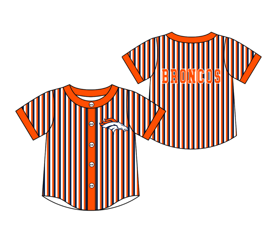 3.5 CUSTOM MOQ 5 Cute Kids Clothing Baby Kids Orange Blue Stripe Short Sleeve Team T-shirts Top