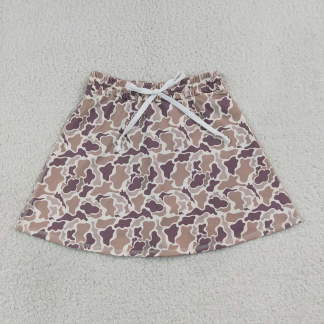 GLK0314 RTS NO MOQ （In stock）Yoga Adult Women Khaki Camo Skort Short Bottom Yoga Active Bottom