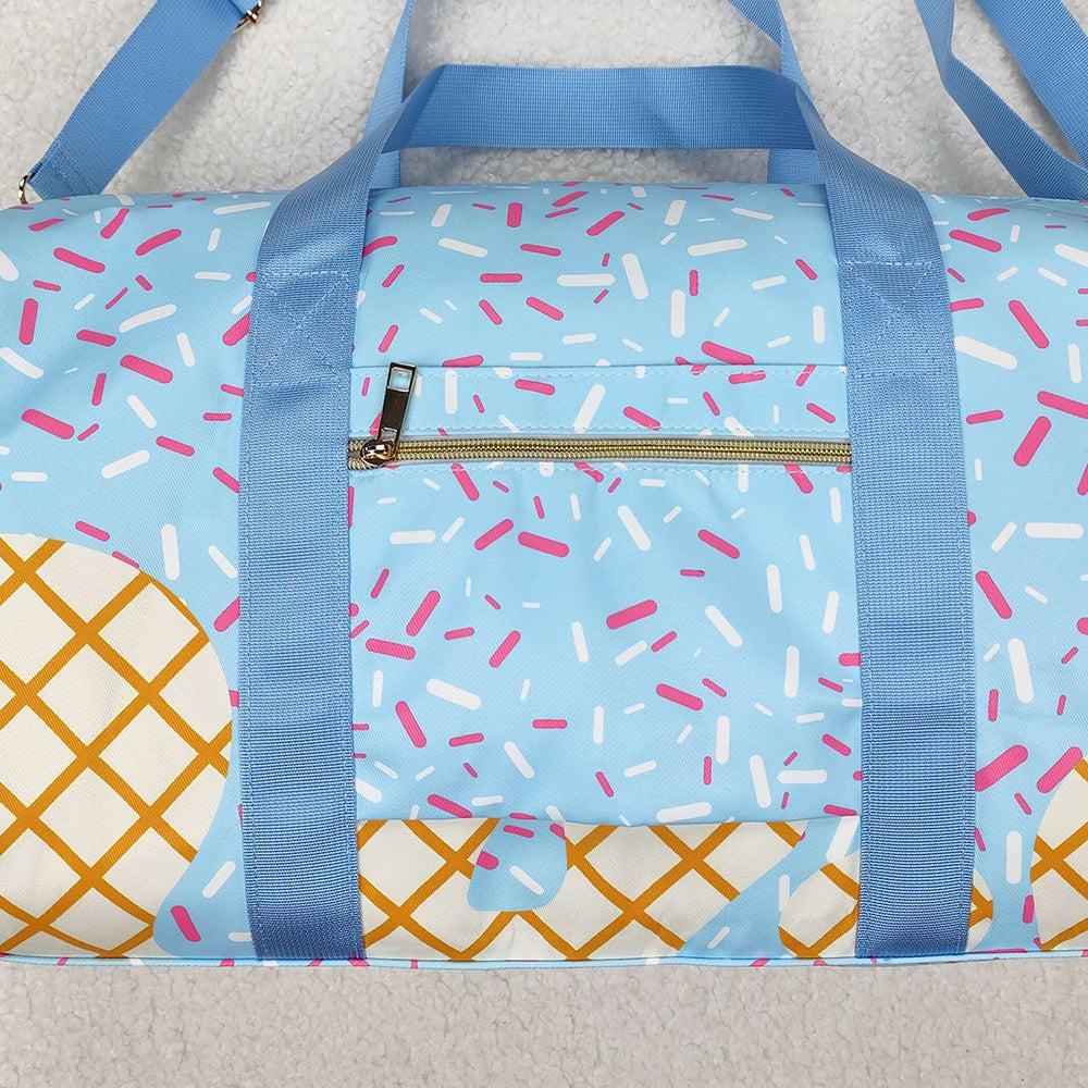 BA0286RTS NO MOQ Baby Bags Light Blue Straps Duffel Bag Sprinkle Design Casual Unisex Shoulder Bag for Travel And Sports