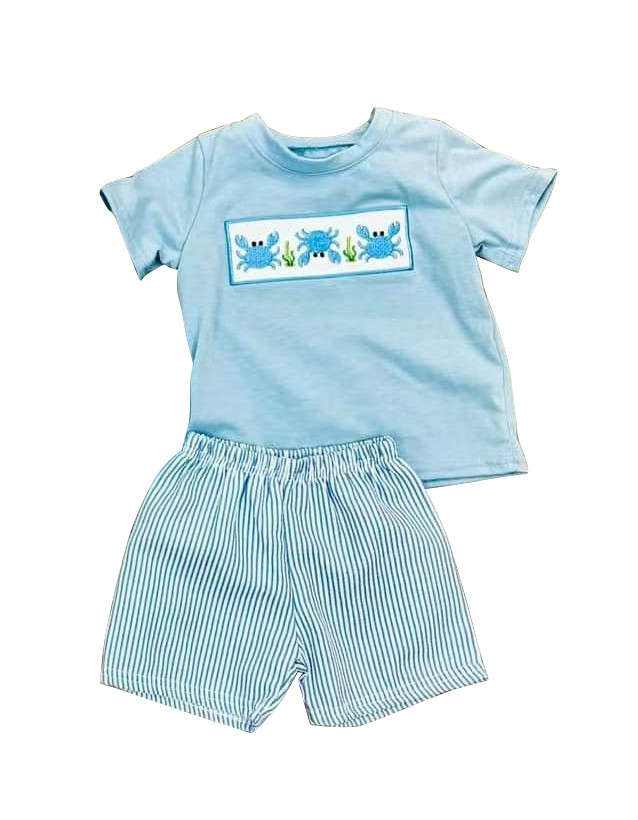 BSSO0765 Pre-order baby boy clothes short sleeve top with shorts kids summer set