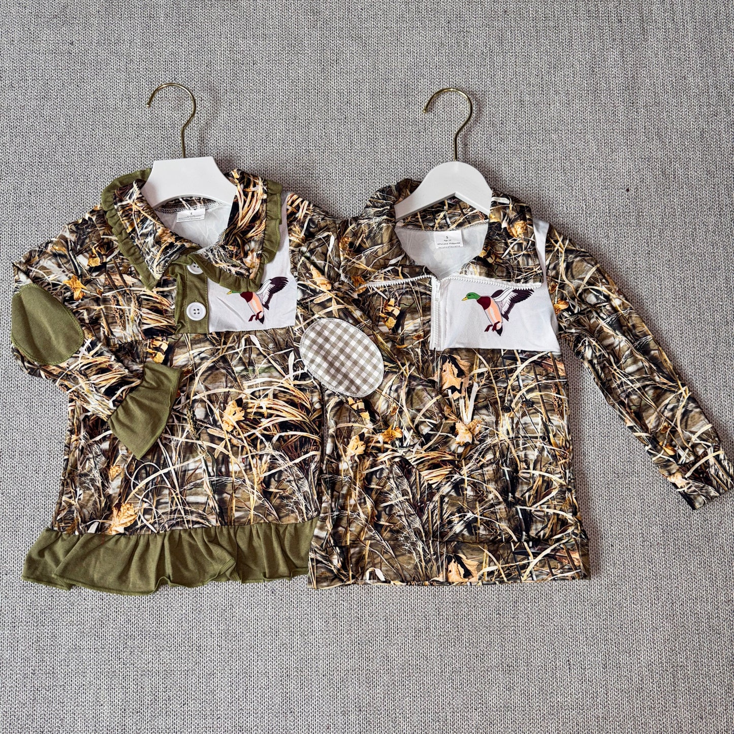 10.28 RST Sibling Girls Baby Boys Camo Hunting Duck Mallard Pullover Jackets Tops