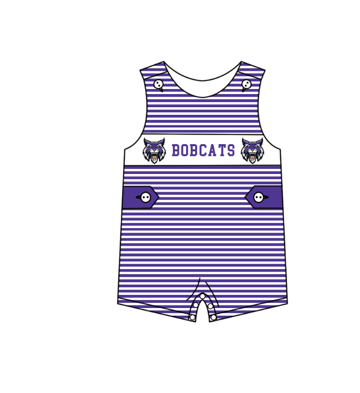 CUSTOM MOQ 5 Sibling Boys Baby Girls Purple Color Stripe Top Ruffles Shorts Clothes Set Knee Length Dress Rompers