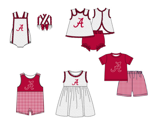 CUSTOM MOQ 5 Sibling Boys Baby Girls Pink Top Shorts Clothes Set Knee Length Dress Rompers