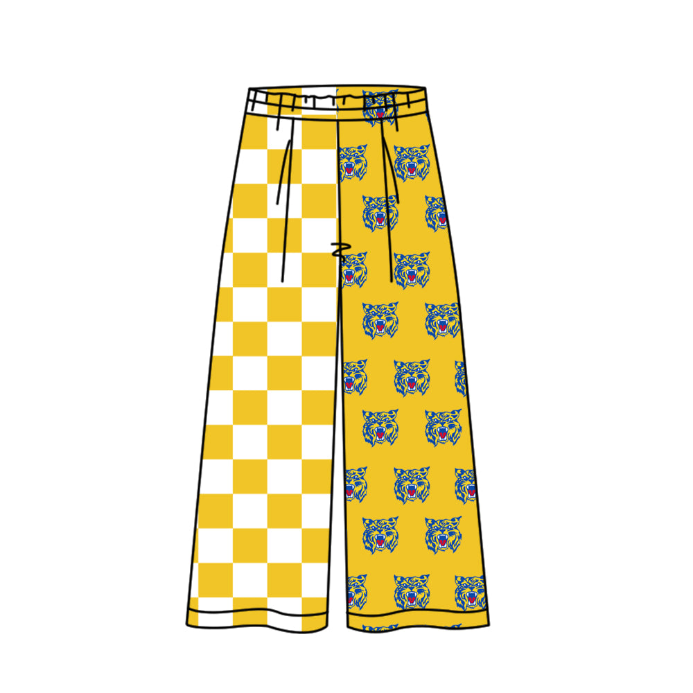 CUSTOM MOQ 5 summer teams Adult Daily Versatile Check Elastic Waist Team Pants