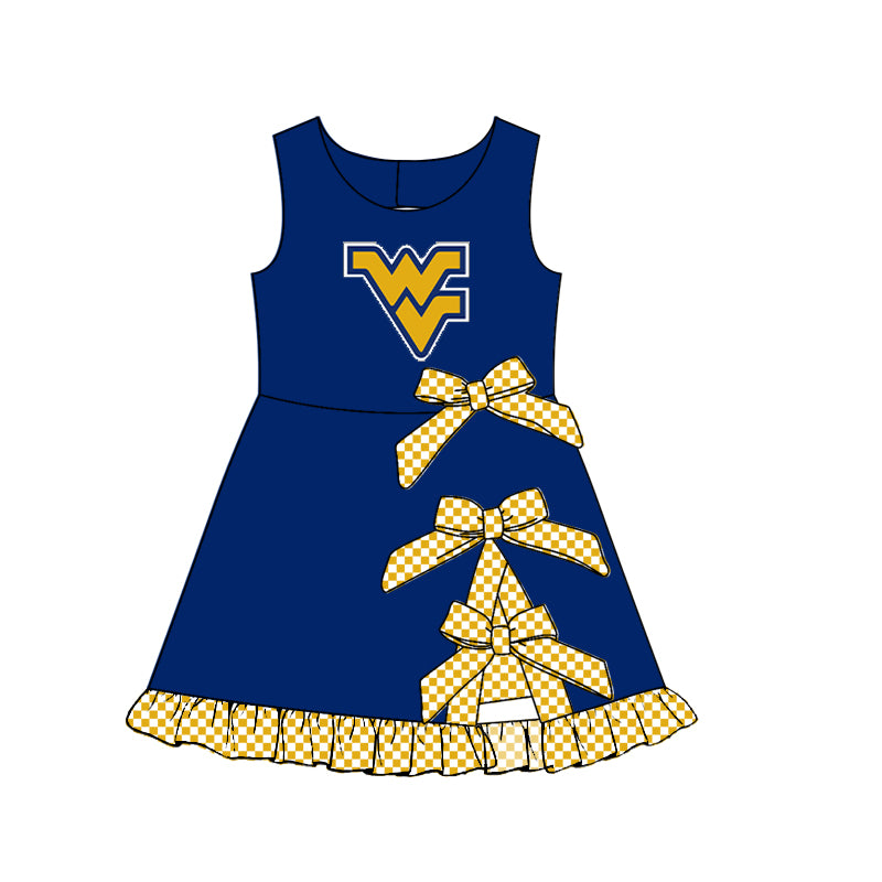 CUSTOM MOQ 5 mix size summer teams  Sleeveless Yoga Active Shorts Bows Knee Length Dresses