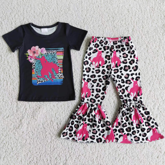 B1-27 Kids girls clothes short sleeve with pants set-promotion $5.5