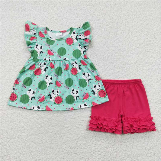 Baby Girls Watermelon Summer Shorts Clothes Sets