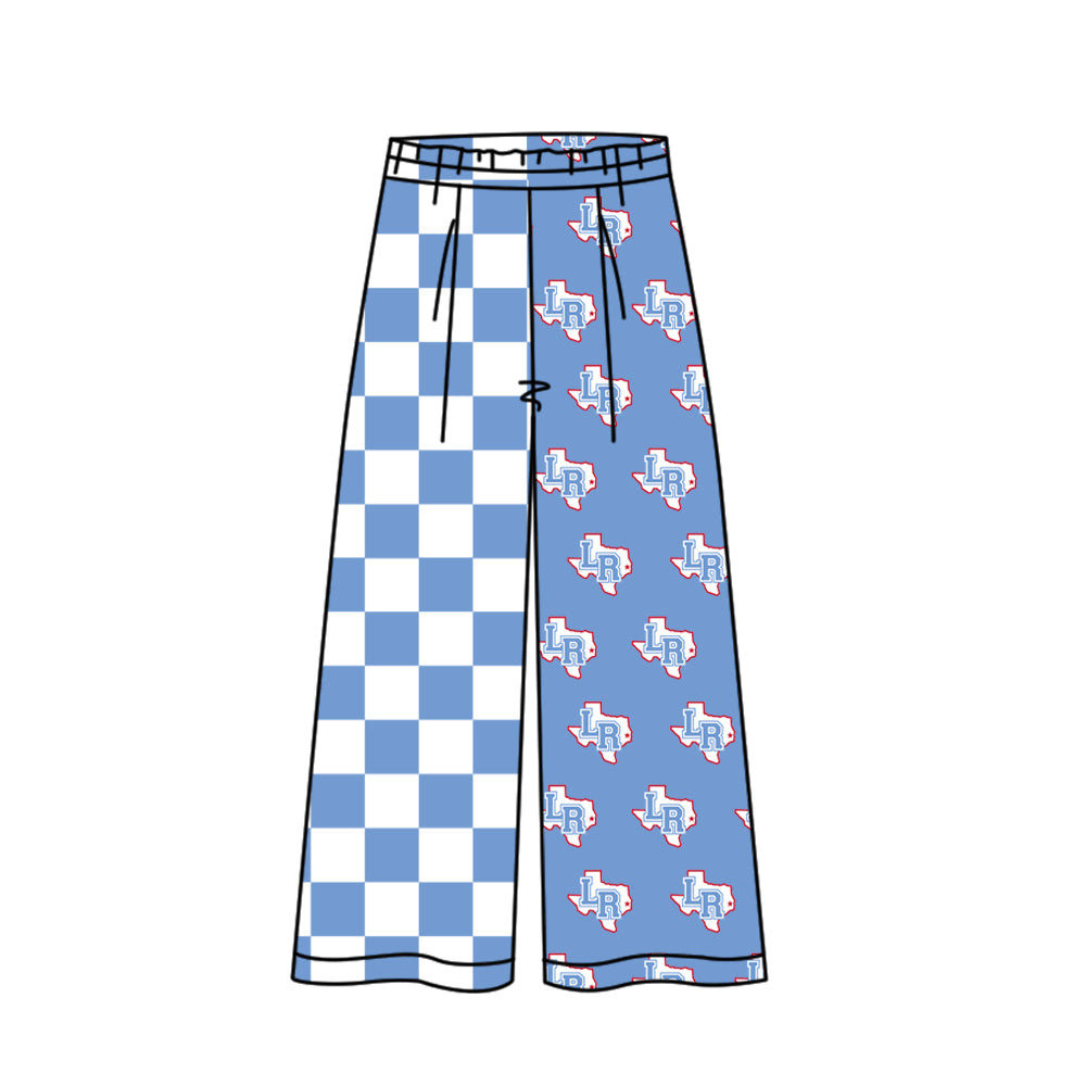 CUSTOM MOQ 5 summer teams Adult Daily Versatile Check Elastic Waist Team Pants