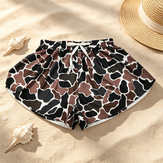 SS0768 RTS NO MOQ （In stock）Brown camo adult women summer active shorts