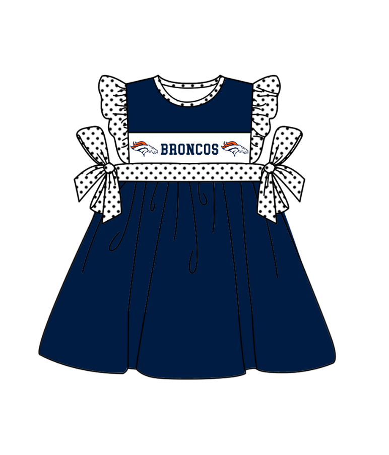 CUSTOM MOQ 5 Sibling Baby Kids Blue Polka Dots Top Shorts Clothes Set Knee Length Dress Rompers