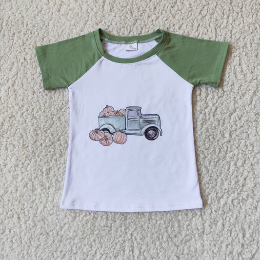 A15-13  Pumpkin tractor shirts