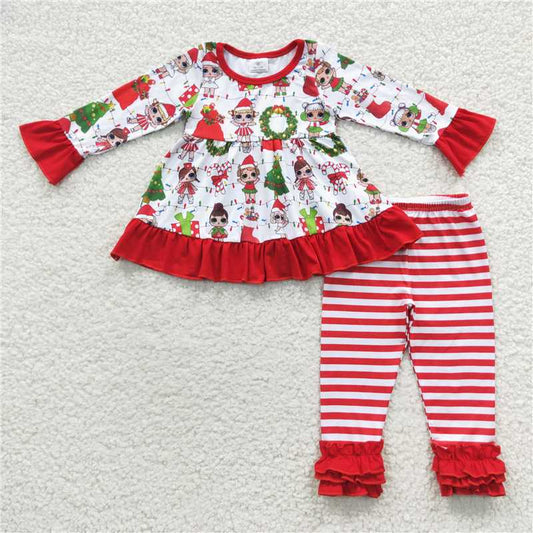 6 A27-1 Long-sleeved Christmas striped suit