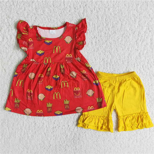 O-Neck soft shorts set