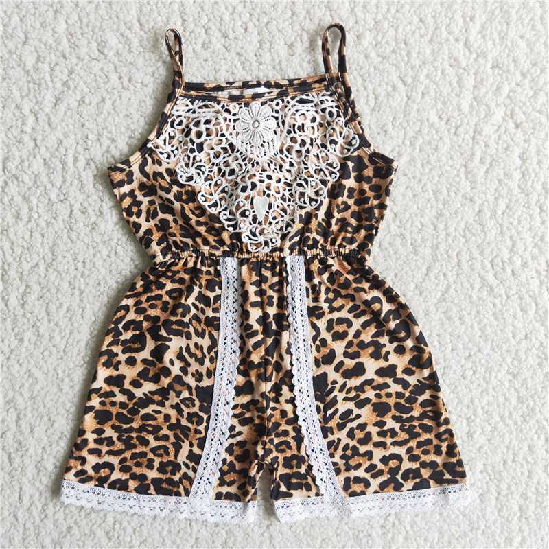 A15-12  Sling lace leopard romper