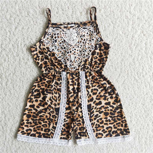 A15-12  Sling lace leopard romper