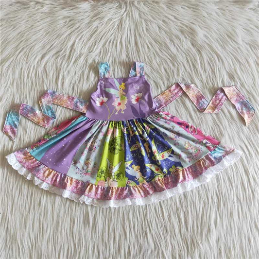 A3-13  Baby girls flowers purple twirl dresses