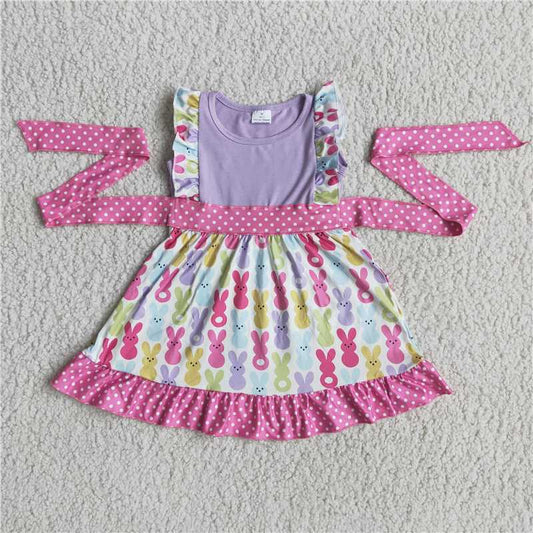 B11-21  Easter bunny pink dresses