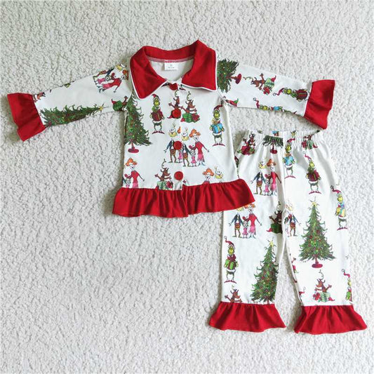 6 A11-29 Christmas girls pajamas