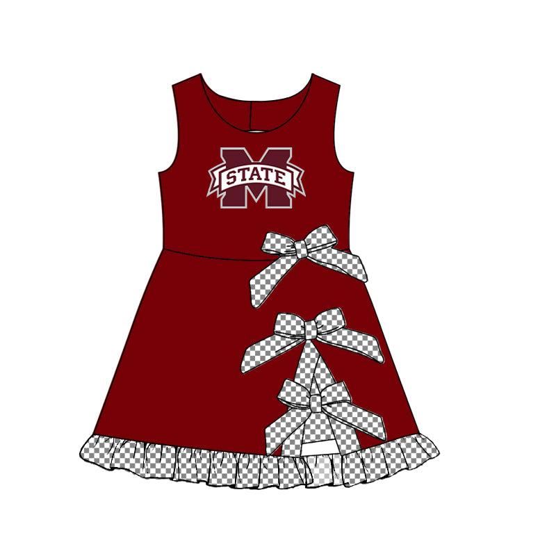 CUSTOM MOQ 5 mix size summer teams  Sleeveless Yoga Active Shorts Bows Knee Length Dresses